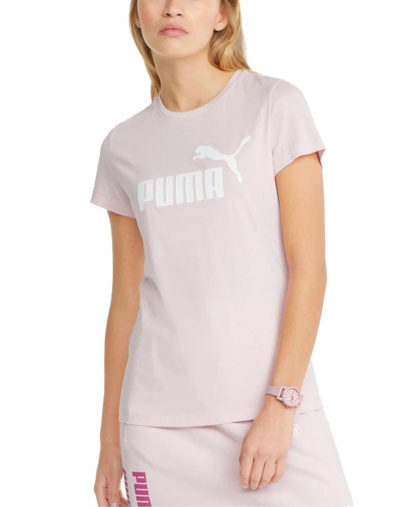 'PUMA Ess Logo Tee Pink