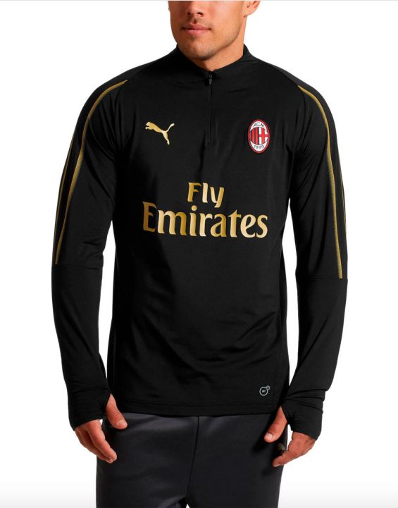 'PUMA AC Milan 1/4 Zip Top Zipped Pockets