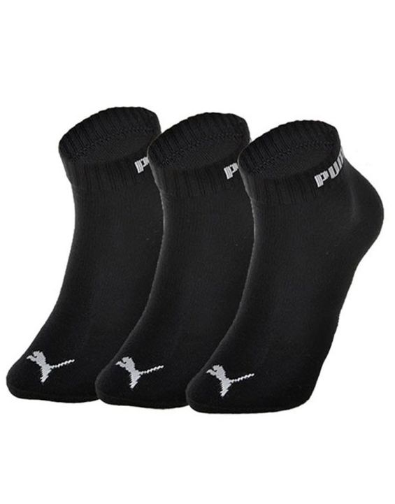 'PUMA 3-pack Quarter Socks Black