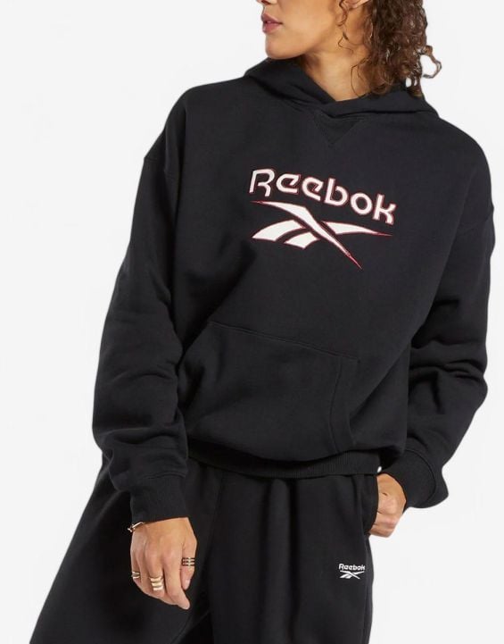 'REEBOK Archive Classics Big Logo Fleece Hoodie Black 'REEBOK Archive Classics Big Logo Fleece Hoodie Black