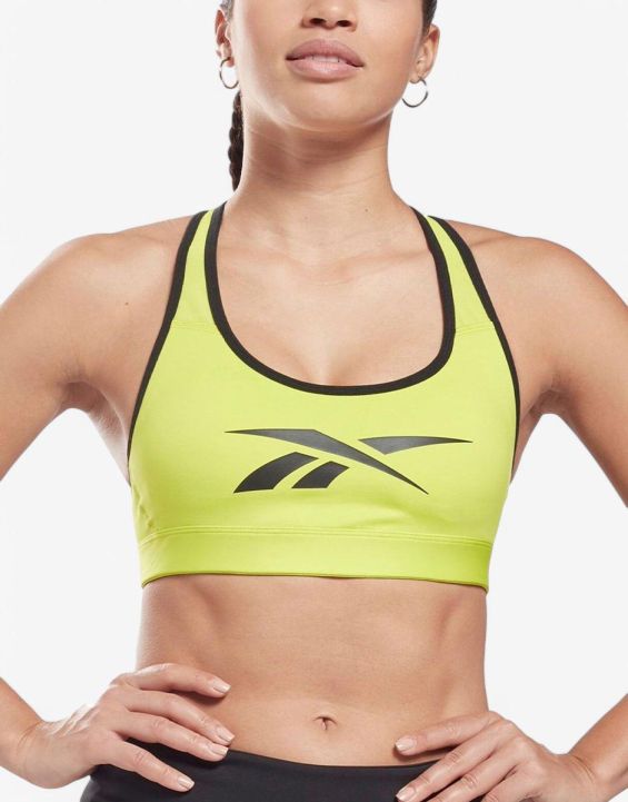 'REEBOK Lux Vector Racer Sport Bra Yellow