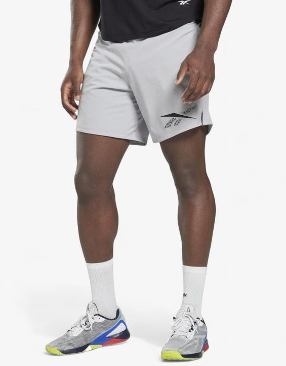 'REEBOK Strength Graphic 2.0 Shorts Light Grey 'REEBOK Strength Graphic 2.0 Shorts Light Grey