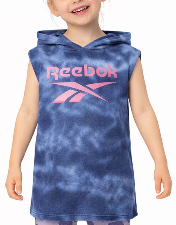 'REEBOK Tie-Dye Hooded Tee Blue