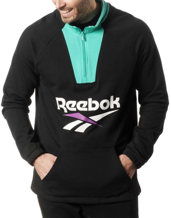 'REEBOK Classics Vector Quarter-Zip Sweatshirt Black