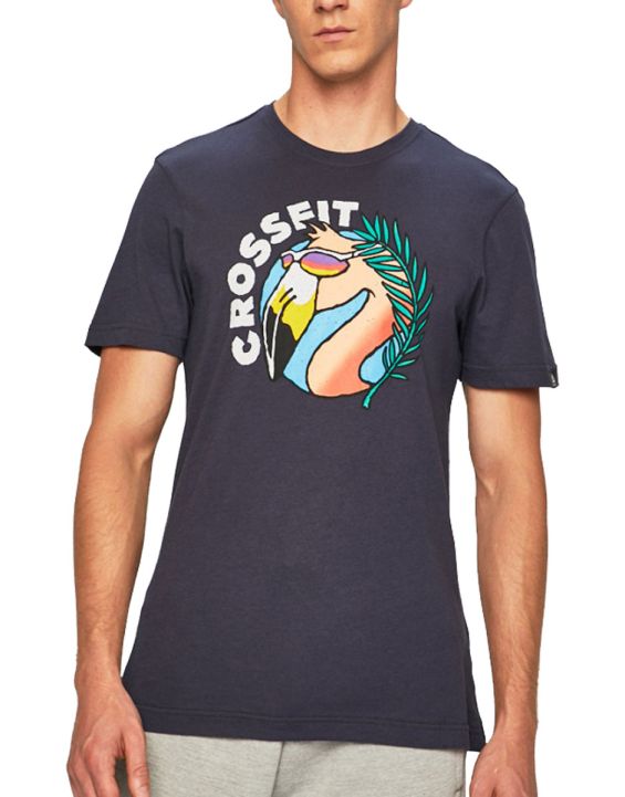 'REEBOK Crossfit Funky Flamingo Tee Navy