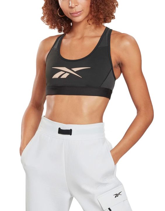 'REEBOK Hero Medium-Impact Racer Bra Black
