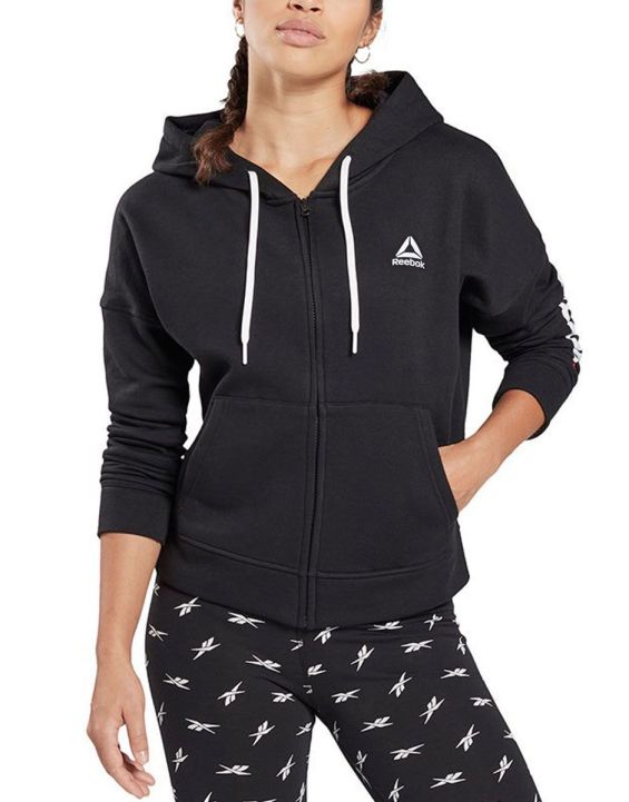 'REEBOK Linear Logo Full Zip Hoodie Black
