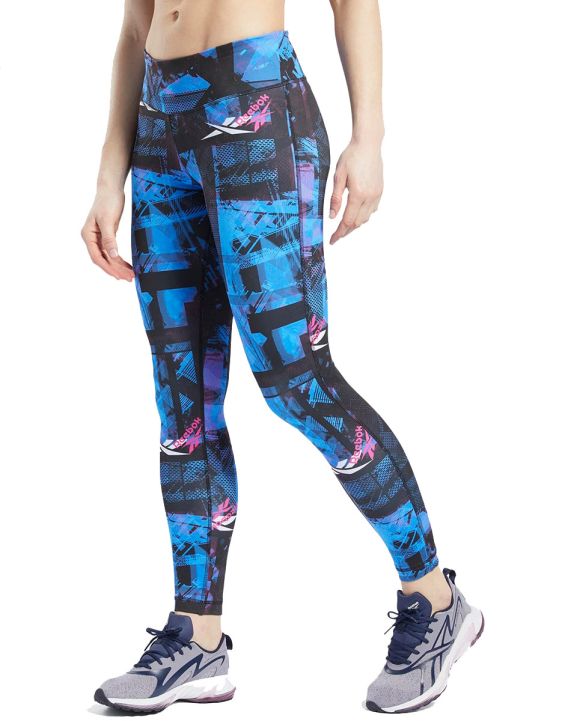 'REEBOK Meet You There Printed Leggings Blue/Black