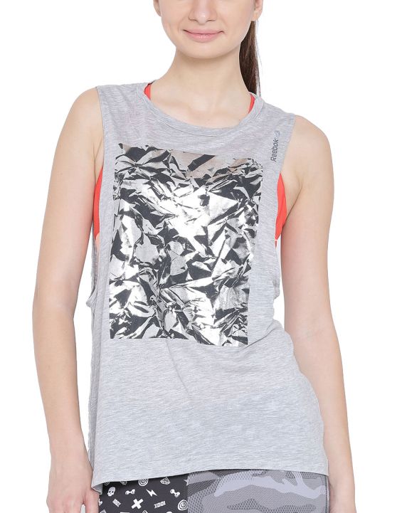 'REEBOK Printed Muscle Tank Grey
