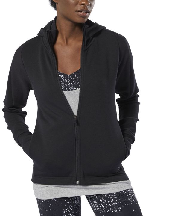 'REEBOK Quick Cotton FZ Hoodie Black