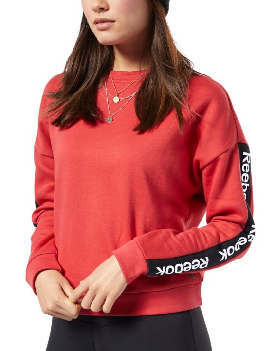 'REEBOK Training Ess Logo Crew Sweatshirt Red