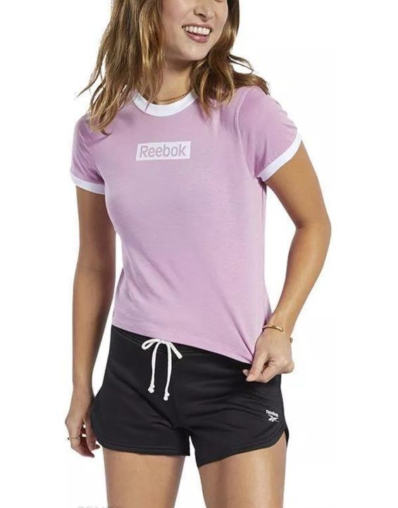 'REEBOK Training Essentials Linear Logo Tee Pink
