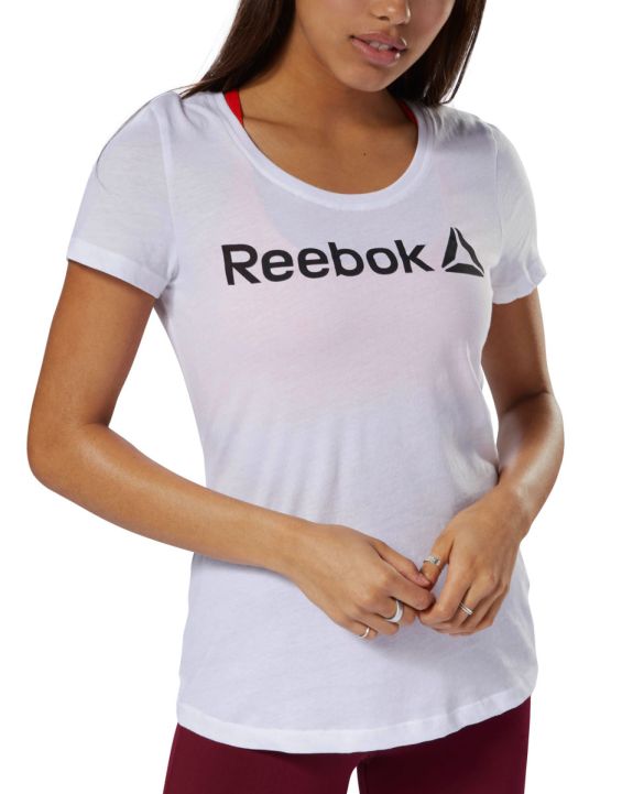 'REEBOK Linear Scoop Neck Tee White