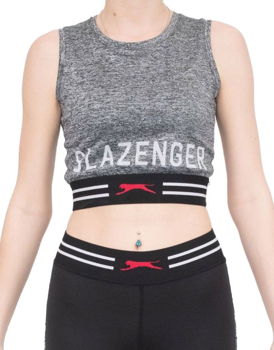 'SLAZENGER Anca Crop Top Charcoal