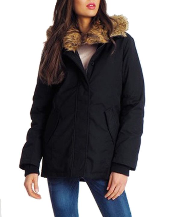 'SUBLEVEL Fur Hoodie Jacket Black