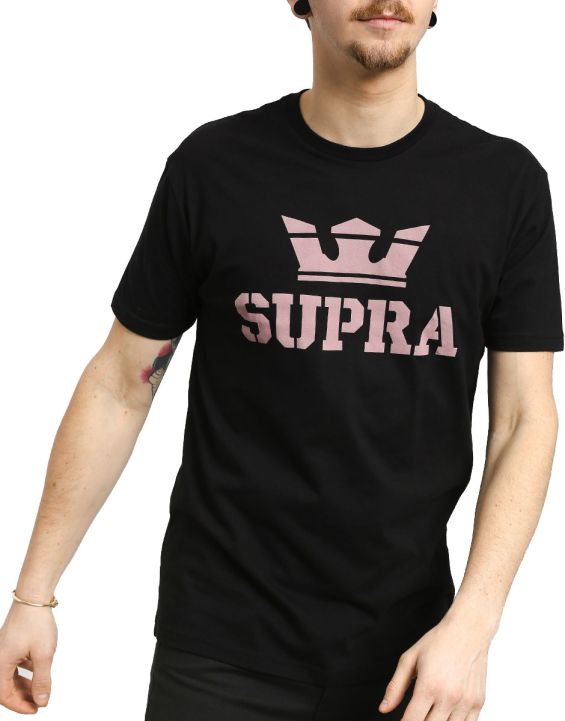 'SUPRA Above Regular Tee Black/Mauve