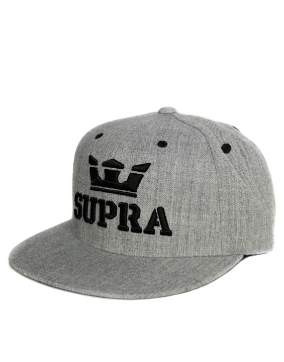 'SUPRA Above Snapback Hat Grey/Black