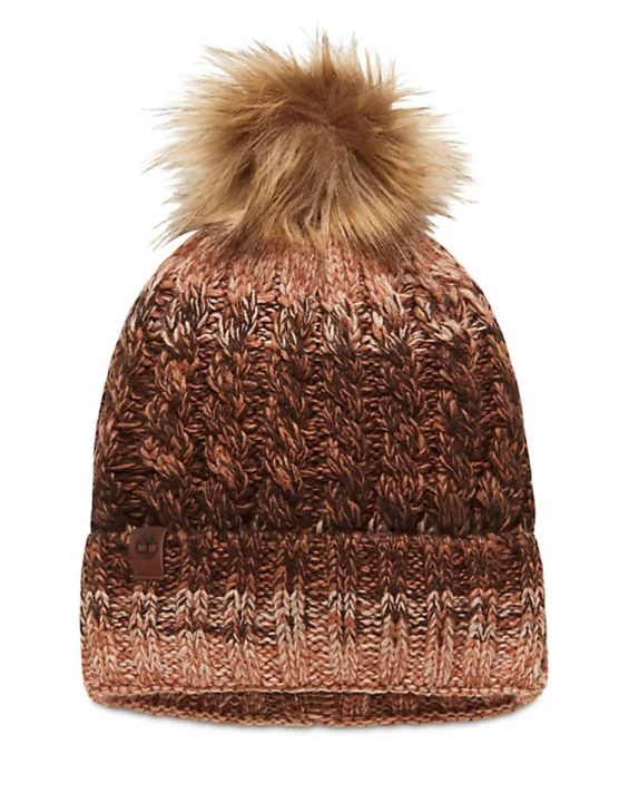 'TIMBERLAND Pom-Pom Beanie Brown