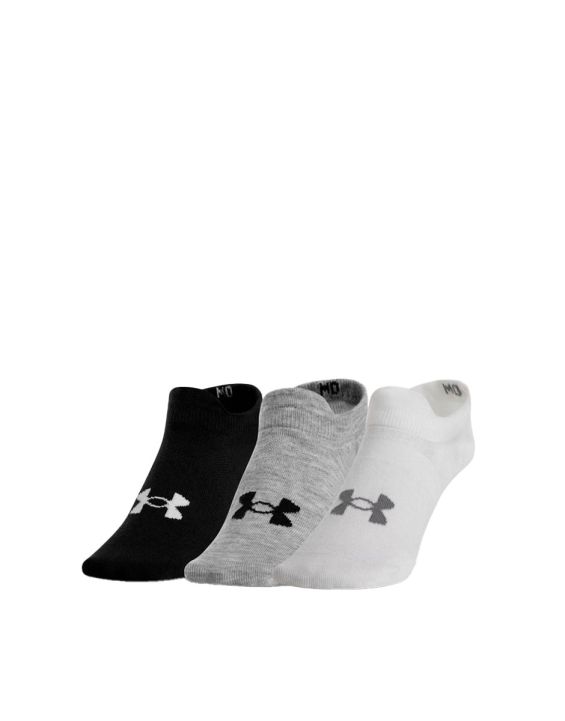 'UNDER ARMOUR 3-Packs Essential Ultra Low Cut Socks Black/Grey/White
