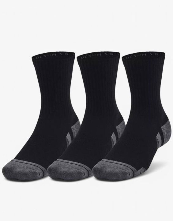 'UNDER ARMOUR 3-Packs Performance Cotton Mid Socks Black