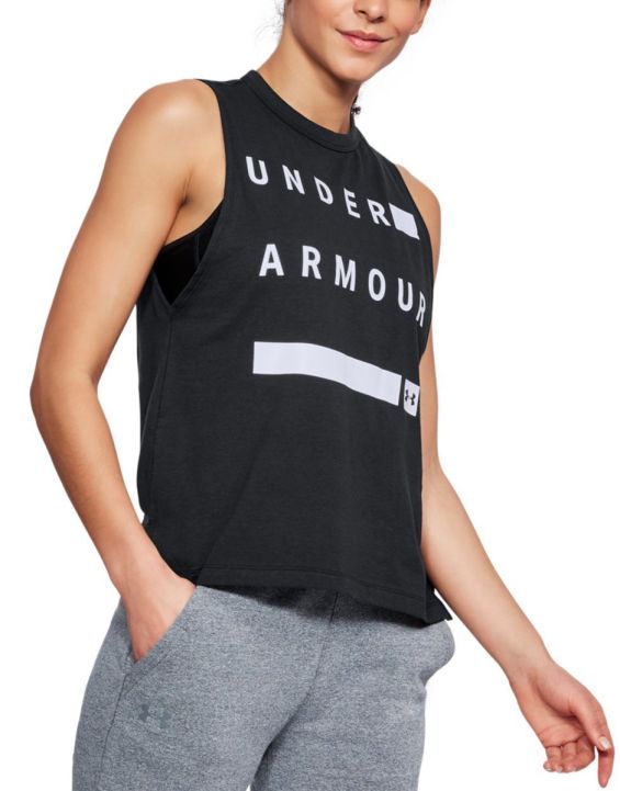 'UNDER ARMOUR Muscle Linear Wordmark Tank Black