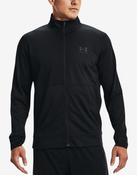 'UNDER ARMOUR Pique Track Jacket All Black 'UNDER ARMOUR Pique Track Jacket All Black