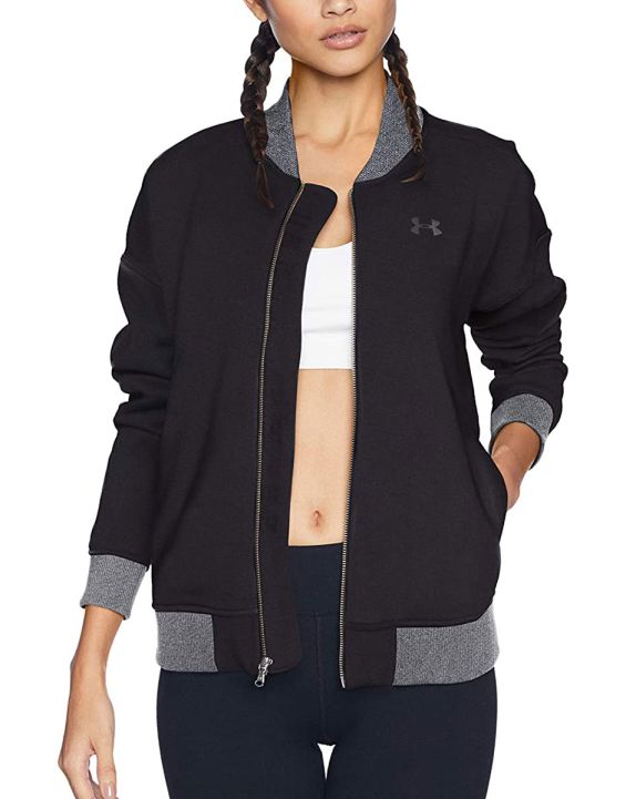 'UNDER ARMOUR Threadborne Fleece Bomber Black
