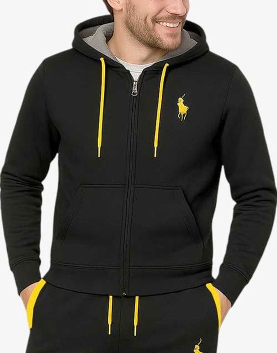 'US POLO Full Zip Hoodie Black