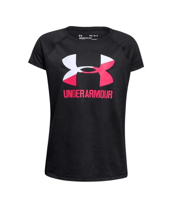 'UNDER ARMOUR Girls Solid Big Logo Tee Black