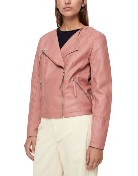 'VERO MODA Faux Leather Moto Jacket Rose