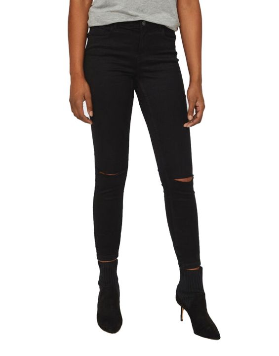 'VERO MODA Ripped Skinny Jeans Black