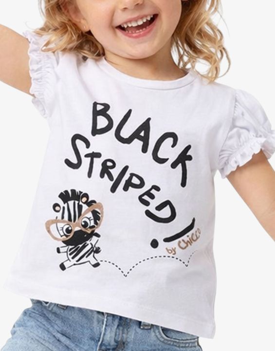 'CHICCO Girls Knitted Tee White Printed