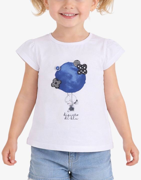 'CHICCO Girls Tee White/Blue