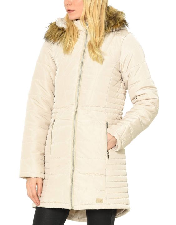 'VERO MODA Quilted Long Parka Beige