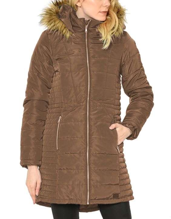 'VERO MODA Quilted Long Parka Brown