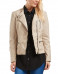 ONLY Leather Look Jacket Beige