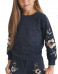 NAME IT Floral Embroidered Sweatshirt Sapphire