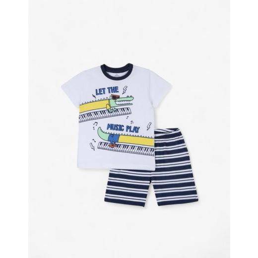 CHICCO Boys Shorts And Tee Set White/Blue