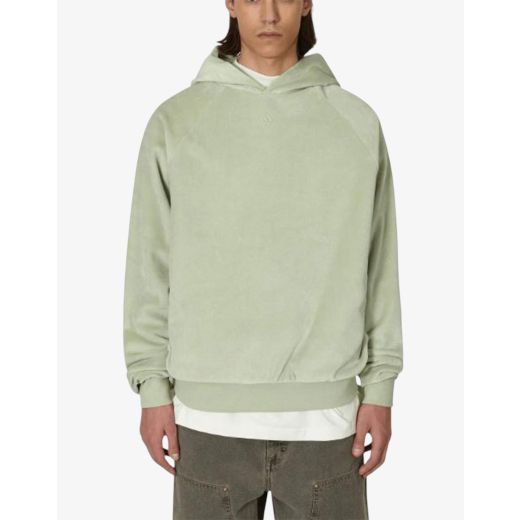 ADIDAS Basketball Velour Hoodie Halo Green