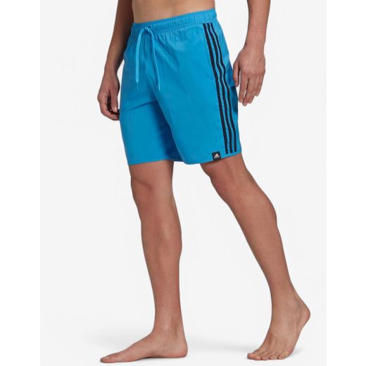 ADIDAS Classic-Length 3-Stripes Swim Shorts Blue