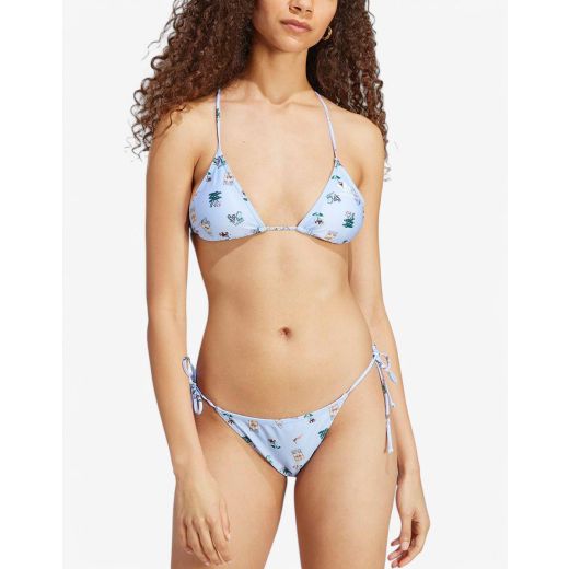 ADIDAS Originals Coney Island 2 Pieces Allover Print Swimsuit Blue