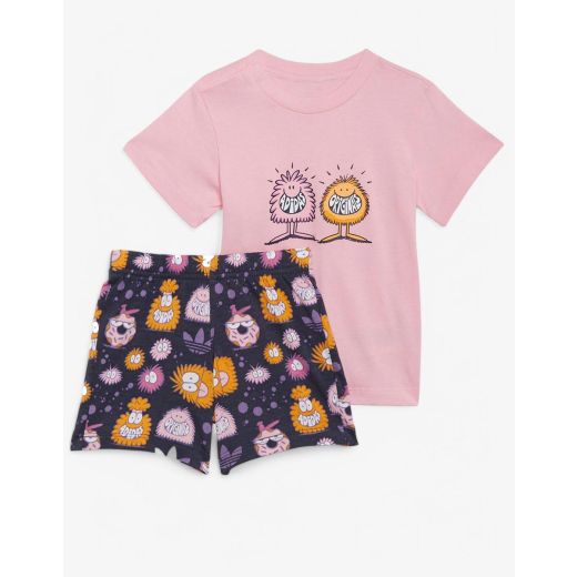 ADIDAS x Kevin Lyons Shorts And Tee Set Pink/Multi