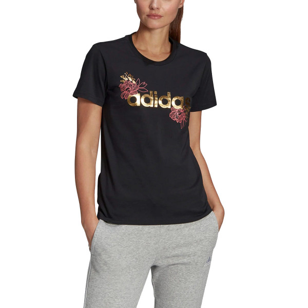 ADIDAS Linear Foil Graphic Tee Black – Adidas > Жени > Тениски