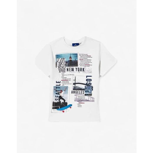 CHICCO Boys New York Tee White/Blue