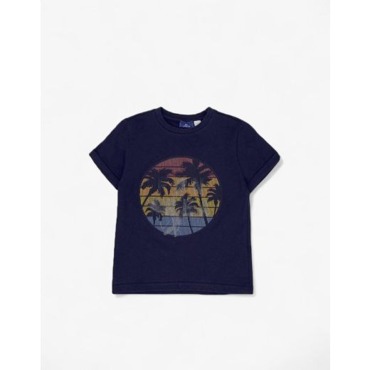 CHICCO Boys Palms Tee Dark Blue