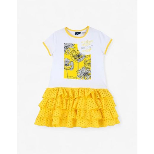 CHICCO Girls Dress White/Yellow
