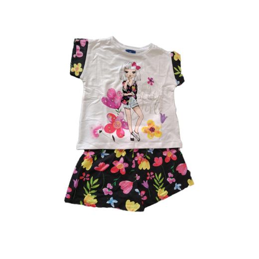 CHICCO Girls Shorts And Tee Set White/Black