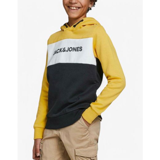 JACK&JONES Logo Blocking Hoodie Yellow/Black