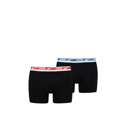 PUMA 2-Packs Multilogo Boxer Black/Red/Blue