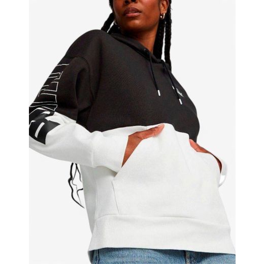 PUMA Power Colorblock Fleece Hoodie Black/White
